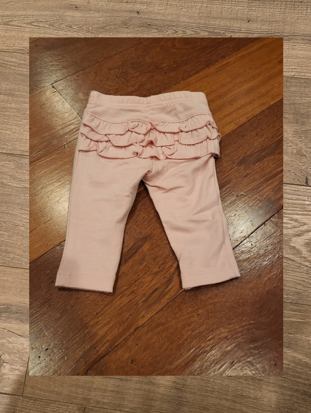 NWT Baby Girls Polar Pink Ruffle‎ Bottom Leggings Size 0-3mos